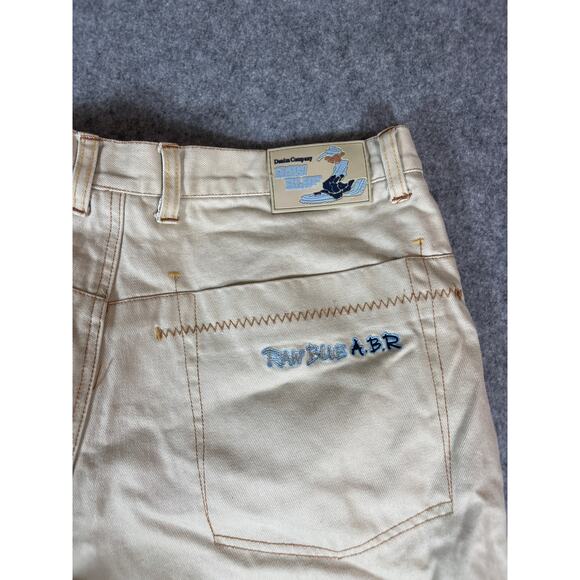 VINTAGE 90s Raw Blue ABR Shorts Mens 40 Khaki Keep On Dog Hiphop Baggy Jorts - Picture 5 of 7